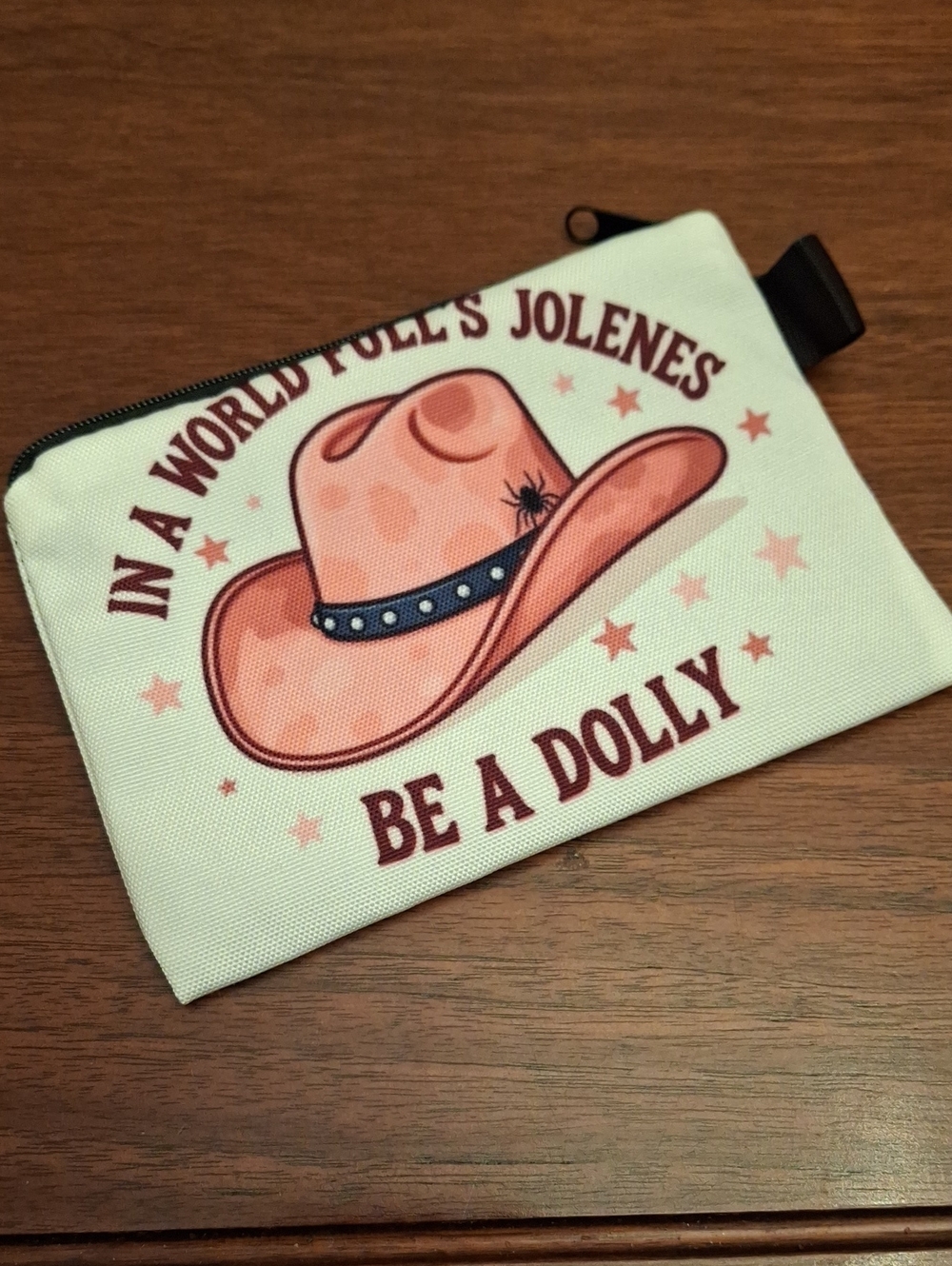 Cowboy Hat Zip Pouch In A World Fulls Jolenes Be a Dolly NWT 5.6x4.1